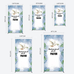 Aperturee - Aperturee Pigeon Thank You Pastor Appreciation Rectangle Backdrop