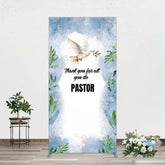 Aperturee - Aperturee Pigeon Thank You Pastor Appreciation Rectangle Backdrop