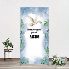 Aperturee - Aperturee Pigeon Thank You Pastor Appreciation Rectangle Backdrop