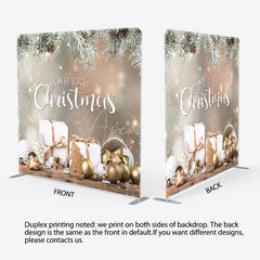 Aperturee - Aperturee Pine Leaves Gifts Bells Bokeh Tension Fabric Backdrop