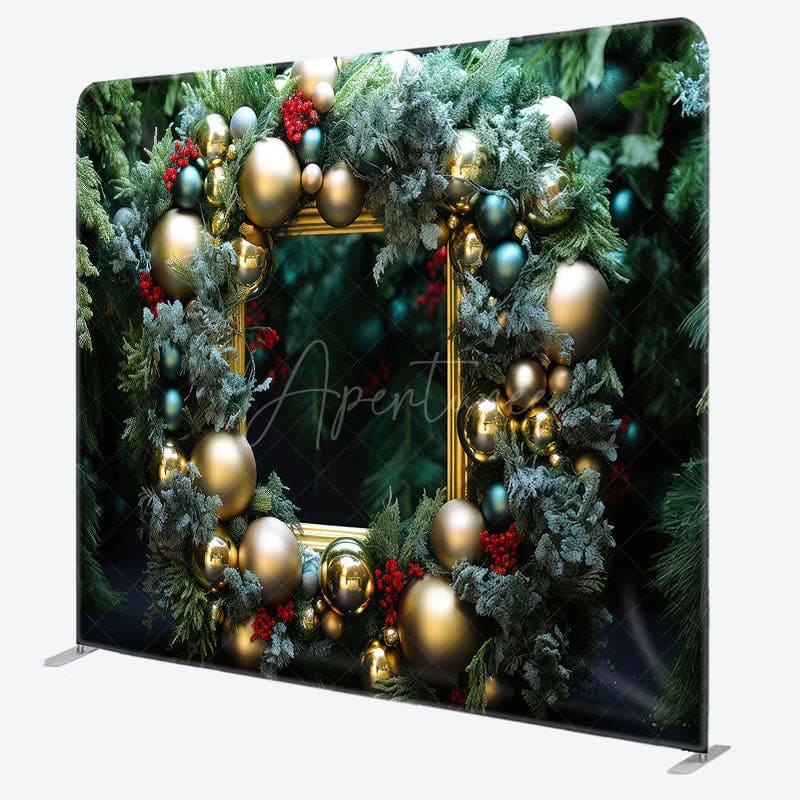 Aperturee - Aperturee Pine Leaves Gold Balloon Frame Pillow Case Backdrop