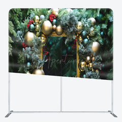 Aperturee - Aperturee Pine Leaves Gold Balloon Frame Pillow Case Backdrop