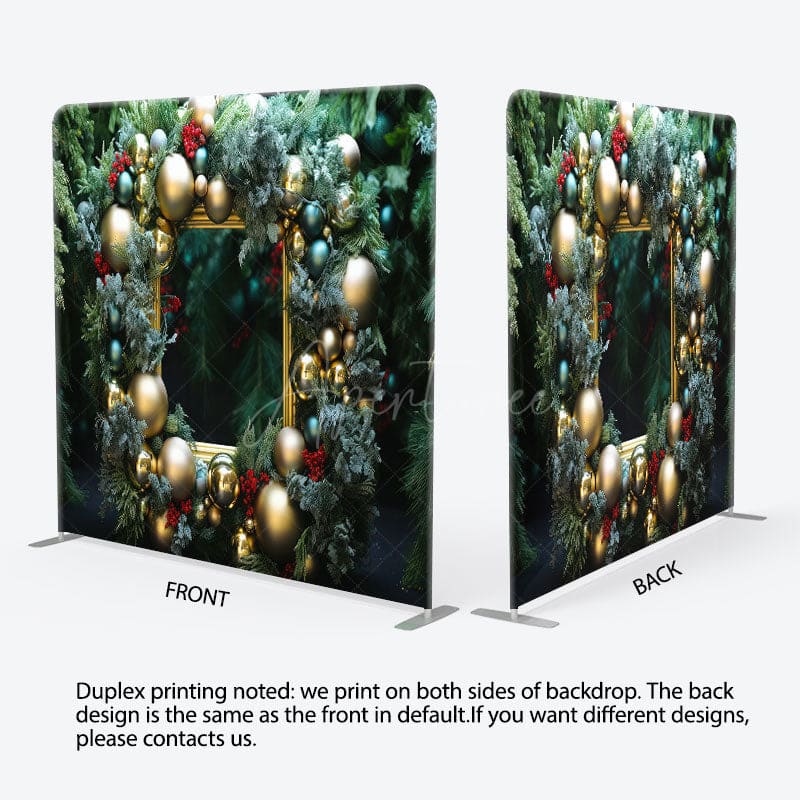 Aperturee - Aperturee Pine Leaves Gold Balloon Frame Pillow Case Backdrop