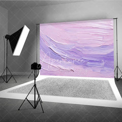 Aperturee - Aperturee Pink and Purple Abstract Textured Paint Strokes Photography Backdrop Soft Pastel Artistic Design