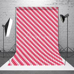 Aperturee - Aperturee Pink and Red Heart Pattern Backdrop Love Theme Valentine Day Photography Background