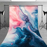 Aperturee - Aperturee Pink and Teal Liquid Marble Backdrop Abstract Fluid Art Contemporary Photography Background