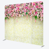 Aperturee - Aperturee Pink and White Rose Flower Wall Double Sided Backdrop Wedding Baby Shower Bridal Party Photo Booth Decor