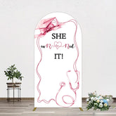 Aperturee - Aperturee Pink Bachelor Cap Earned It Nurse Grad Arch Backdrop