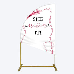 Aperturee - Aperturee Pink Bachelor Cap Earned It Nurse Grad Half Moon Arch Backdrop
