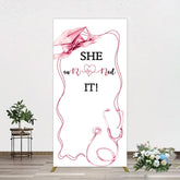 Aperturee - Aperturee Pink Bachelor Cap Earned It Nurse Grad Rectangle Backdrop