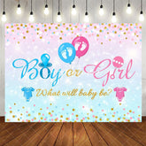 Aperturee - Aperturee Pink Blue Glitter Boy Or Girl Gender Reveal Backdrop