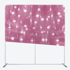 Aperturee - Aperturee Pink Bokeh Stars Light Birthday Pillow Cover Backdrop