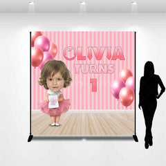 Aperturee - Aperturee Pink Boss Girl Custom Photo 1st Birthday Backdrop