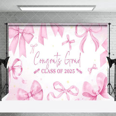 Aperturee - Aperturee Pink Bow Tie Class of 2025 Congrats Grad Backdrop