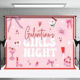 Aperturee - Aperturee Pink Bow Tie Heart Galentines Girls Night Backdrop