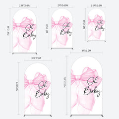 Aperturee - Aperturee Pink Bow Tie Oh Baby Gender Reveal Arch Backdrop