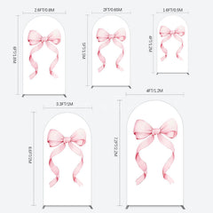Aperturee - Aperturee Pink Bow White Birthday Party Arch Backdrop