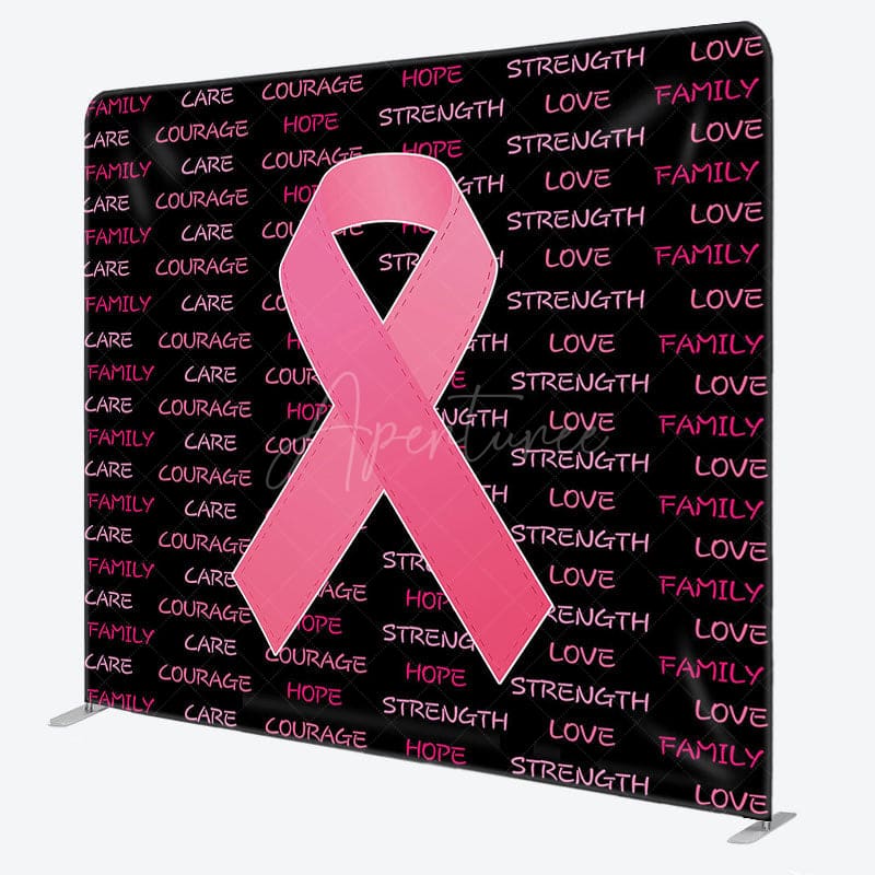 Aperturee - Aperturee Pink Breast Awareness Month Square Tension Backdrop