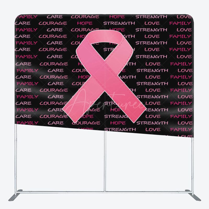 Aperturee - Aperturee Pink Breast Awareness Month Square Tension Backdrop