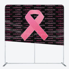 Aperturee - Aperturee Pink Breast Awareness Month Square Tension Backdrop