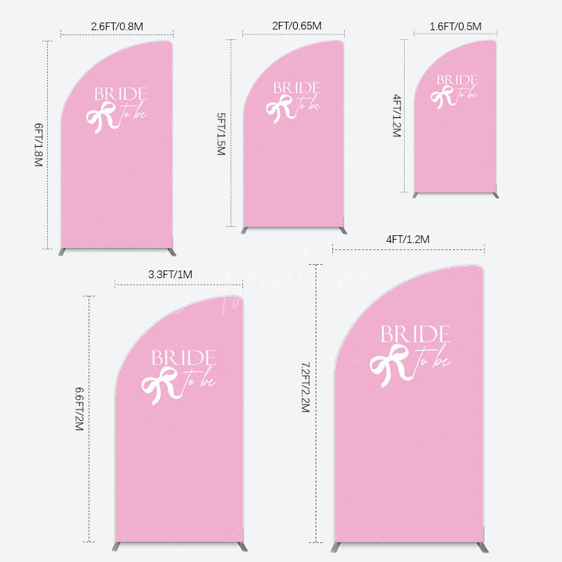 Aperturee - Aperturee Pink Bride To Be Bow Bridal Shower Half Moon Arch Backdrop