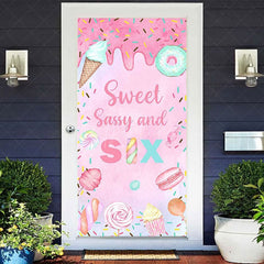 Aperturee - Aperturee Pink Candyland Sweet Sassy And Six Birthday Door Cover