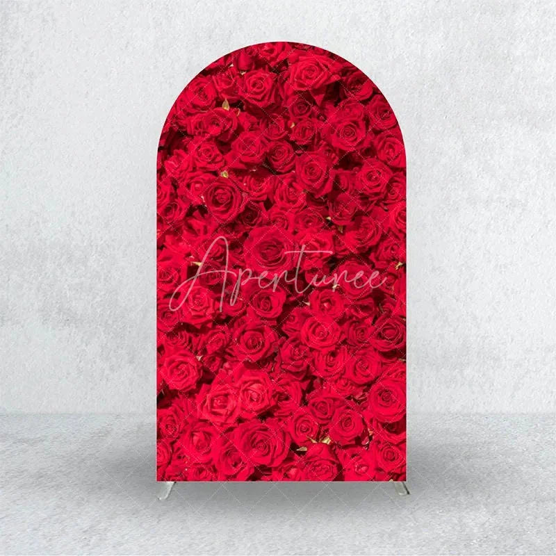 Aperturee - Aperturee Pink Carnation Floral Wall Arch Backdrop 3D Flowers Photo Prop Elegant Wedding Bridal Shower Decor