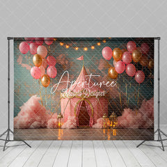 Aperturee - Aperturee Pink Circus Tent Balloon Lighted Cake Smash Backdrop
