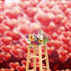 Aperturee - Aperturee Pink Dense Hearts Romantic Valentines Day Backdrop