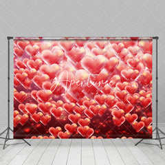 Aperturee - Aperturee Pink Dense Hearts Romantic Valentines Day Backdrop