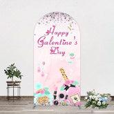 Aperturee - Aperturee Pink Diamonds Happy Galentines Day Arch Backdrop