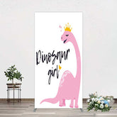 Aperturee Aperturee Pink Dinosaur Girl Birthday Party Rectangle Backdrop