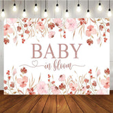 Aperturee - Aperturee Pink Floral Baby In Bloom Gender Reveal Backdrop