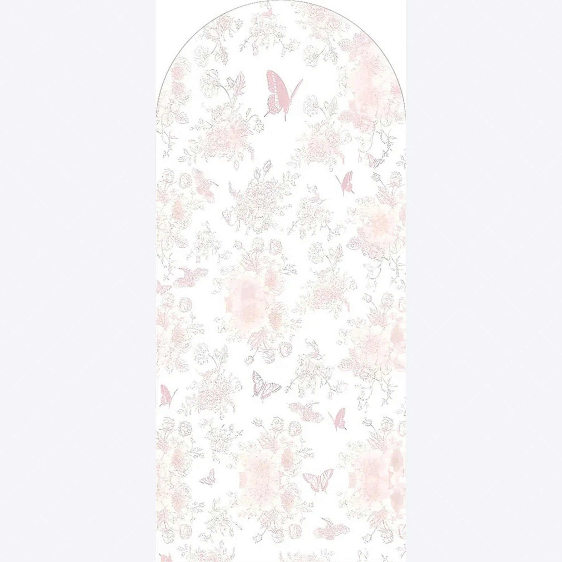 Aperturee - Aperturee Pink Floral Boho Arch Backdrop Delicate Flower Party Decor Rustic Photo Background for Birthday Baby Shower