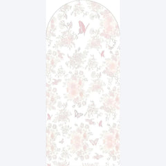 Aperturee - Aperturee Pink Floral Boho Arch Backdrop Delicate Flower Party Decor Rustic Photo Background for Birthday Baby Shower