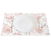 Aperturee - Aperturee Pink Floral Fine Art Sweet Spring Set of 4 Placemats