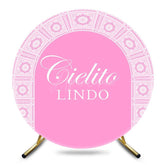 Aperturee - Aperturee Pink Floral Pattern Cielito Lindo Round Backdrop