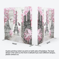 Aperturee - Aperturee Pink Floral Tree French Vibe Pillow Case Backdrop