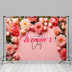 Aperturee - Aperturee Pink Floral Wall International Womens Day Backdrop