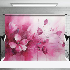 Aperturee - Aperturee Pink Fluid Floral Art Backdrop Magenta Abstract Ink Flower Texture Background Maternity Photography Studio Prop