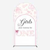 Aperturee - Aperturee Pink Girls Just Wanna Be One Birthday Arch Backdrop