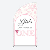 Aperturee - Aperturee Pink Girls Just Wanna Be One Birthday Half Moon Arch Backdrop