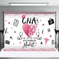 Aperturee - Aperturee Pink Glitter A Work For Heart Happy Cna Week Backdrop