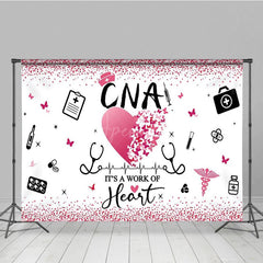 Aperturee - Aperturee Pink Glitter A Work For Heart Happy Cna Week Backdrop