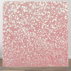 Aperturee - Aperturee Pink Glitter Bokeh Fabric Backdrop Cover for Birthday