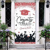 Aperturee - Aperturee Pink Glitter Class of 2025 Congrats Grad Door Cover