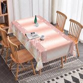 Aperturee - Aperturee Pink Glitter Pattern 6th Birthday Rectangle Tablecloth