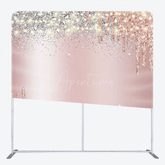 Aperturee - Aperturee Pink Glitter Silver Diamonds Pillow Case Backdrop