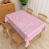 Aperturee - Aperturee Pink Glitter Star Tablecloth with Faux Brick Wall Pattern for Girls Birthday Party and Sweet 16 Decor