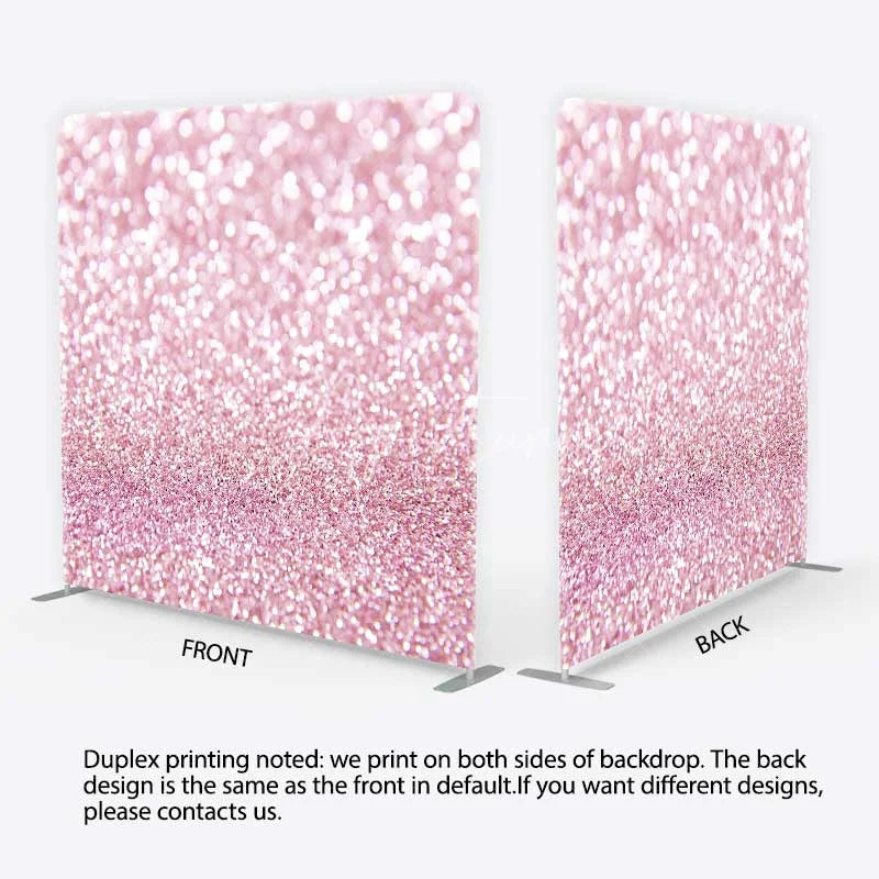Aperturee - Aperturee Pink Glitter Tension Fabric Backdrop Sparkling Glamour Photography Studio Background